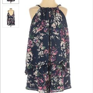 Aqua floral romper- Size M